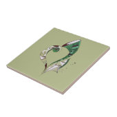 モダン抽象芸術グリーン手書きインクイラストレーション タイル (側面)