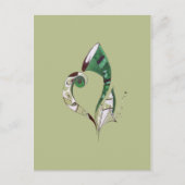 モダン抽象芸術グリーン手書きインクイラストレーション ポストカード (正面)