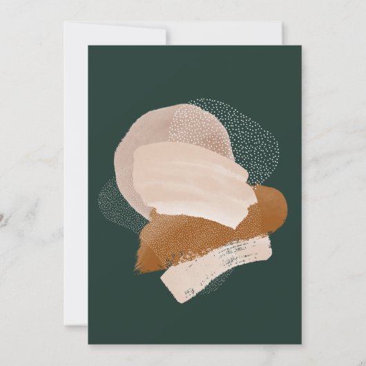 モダン抽象芸術グリーン1写真クリスマス休暇 案内状 (裏面)