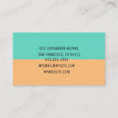 モダン抽象芸術グリーン&オレンジプロフェッショナル 名刺 (裏面)