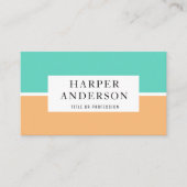 モダン抽象芸術グリーン&オレンジプロフェッショナル 名刺 (正面)
