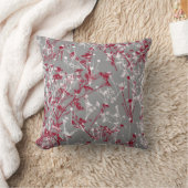 モダン抽象芸術グレイエレガントブルゴーニュフローラ クッション (ブランケット)