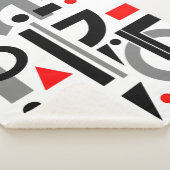 モダン抽象芸術グレーレッド白黒 シェルパブランケット (3/4)