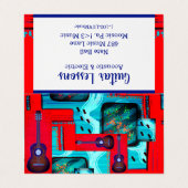 モダン抽象芸術コラージギターレッスン/音楽 名刺 (外部フラット)