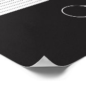 モダン抽象芸術コンテンポラリー白黒 ポスター (角)