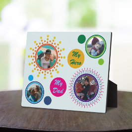 モダン抽象芸術サークル写真コラージュ父の日 フォトプラーク