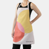 モダン抽象芸術サークル赤イエローピンクミニマリスト エプロン (インサイチュ)