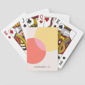 モダン抽象芸術サークル赤イエローピンクミニマリスト トランプ (裏面)