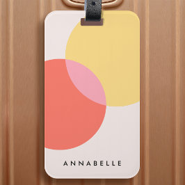 モダン抽象芸術サークル赤イエローピンクミニマリスト ラゲッジタグ