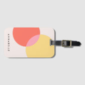 モダン抽象芸術サークル赤イエローピンクミニマリスト ラゲッジタグ (正面横)