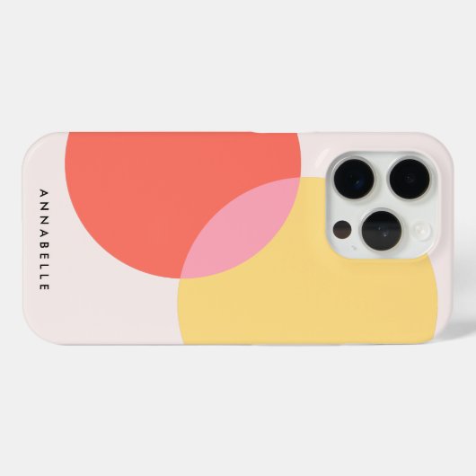 モダン抽象芸術サークル赤イエローピンクミニマリスト Case-Mate iPhoneケース (裏面 (横))