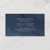 モダン抽象芸術サークル金ゴールド紙吹雪赤面ネイビー 名刺 (裏面)