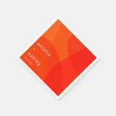 モダン抽象芸術シェイプはっきりしたオレンジ スタンダードカクテルナプキン (角)