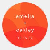 モダン抽象芸術シェイプはっきりしたオレンジ ラウンドシール (正面)