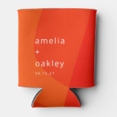 モダン抽象芸術シェイプはっきりしたオレンジ 缶クーラー (正面)