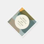 モダン抽象芸術シェイプセージティール(緑がかった色)カスタムウェディング スタンダードカクテルナプキン (角)