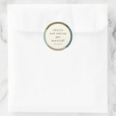 モダン抽象芸術シェイプセージティール(緑がかった色)カスタムウェディング ラウンドシール (バッグ)