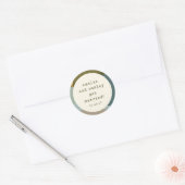 モダン抽象芸術シェイプセージティール(緑がかった色)カスタムウェディング ラウンドシール (封筒)