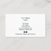 モダン抽象芸術シグネチャー赤面金ゴールド水の色Bu 名刺 (裏面)