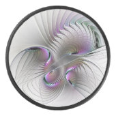 モダン抽象芸術シャイファンタジー姿フラクタル アイスホッケーパック (正面)