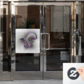 モダン抽象芸術シャイファンタジー姿フラクタル ウィンドウサイン (オフィスドア)