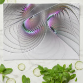 モダン抽象芸術シャイファンタジー姿フラクタル キッチンタオル (折り畳み)