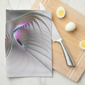 モダン抽象芸術シャイファンタジー姿フラクタル キッチンタオル (四つ折り)