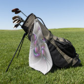 モダン抽象芸術シャイファンタジー姿フラクタル ゴルフタオル (グリーン)