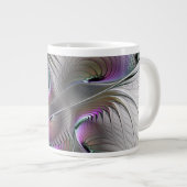 モダン抽象芸術シャイファンタジー姿フラクタル ジャンボコーヒーマグカップ (正面右)