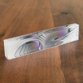 モダン抽象芸術シャイファンタジー姿フラクタル デスクネームプレート (側面)