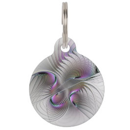 モダン抽象芸術シャイファンタジー姿フラクタル ペット　ネームタグ