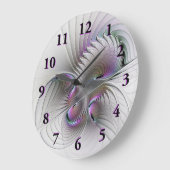 モダン抽象芸術シャイファンタジー姿フラクタル ラージ壁時計 (傾斜)