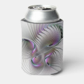 モダン抽象芸術シャイファンタジー姿フラクタル 缶クーラー (缶裏面)