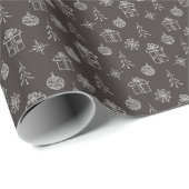 モダン抽象芸術シンプルクリスマスパターン ラッピングペーパー (ロールコーナー)