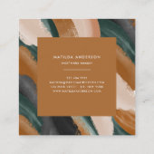 モダン抽象芸術シンプルグリーンテラコッタ スクエア名刺 (裏面)
