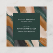 モダン抽象芸術シンプルグリーンテラコッタ スクエア名刺 (裏面)