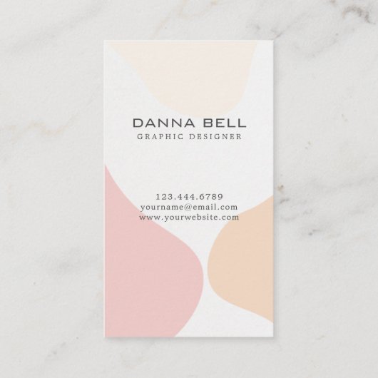 モダン抽象芸術シンプルピンクベージュ名刺 名刺 (裏面)