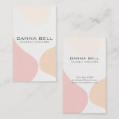 モダン抽象芸術シンプルピンクベージュ名刺 名刺 (正面/裏面)