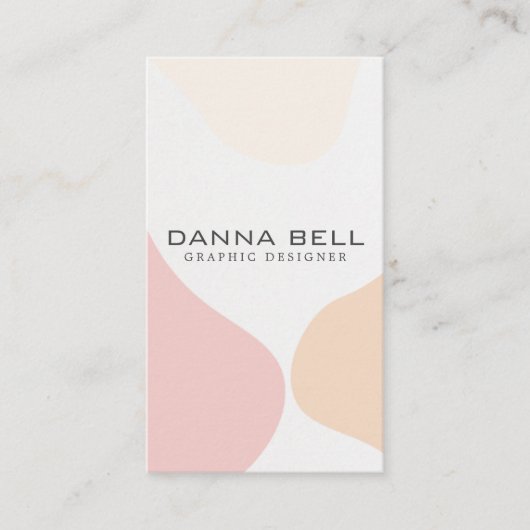 モダン抽象芸術シンプルピンクベージュ名刺 名刺 (正面)