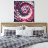 モダン抽象芸術シンプル渦巻きピンクと紫 キャンバスプリント (インサイチュ (寝室))