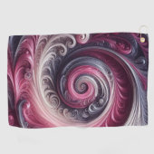 モダン抽象芸術シンプル渦巻きピンクと紫 ゴルフタオル (横)