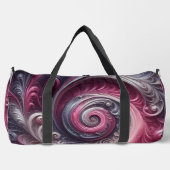 モダン抽象芸術シンプル渦巻きピンクと紫 ダッフルバッグ (正面)