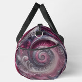 モダン抽象芸術シンプル渦巻きピンクと紫 ダッフルバッグ (右)