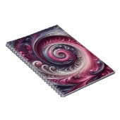 モダン抽象芸術シンプル渦巻きピンクと紫 ノートブック (右側)