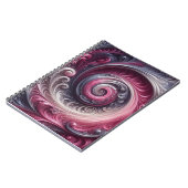 モダン抽象芸術シンプル渦巻きピンクと紫 ノートブック (左側)