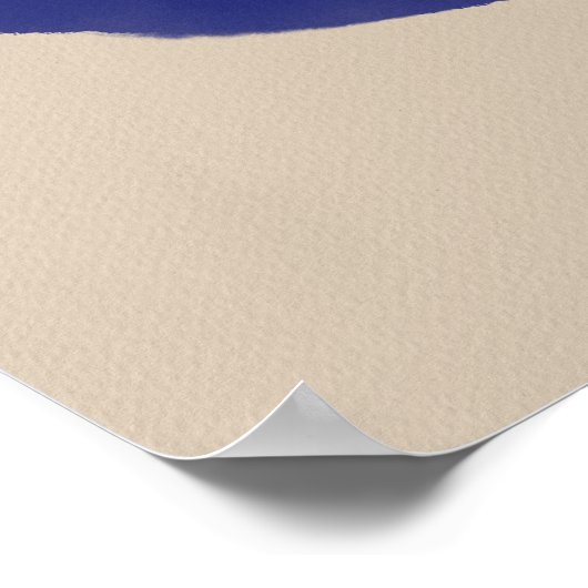 モダン抽象芸術ジオメトリック形状ブルーベージュ壁 ポスター (角)