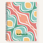 モダン抽象芸術スタイリッシュミントグリーンスパイラルノート ノートブック (正面)