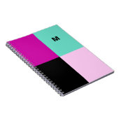 モダン抽象芸術スタイリッシュモノグラム色ブロック ノートブック (右側)