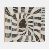 モダン抽象芸術ストライプのスネークニュートラルカラー フリースブランケット (正面(横))