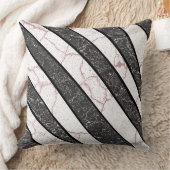 モダン抽象芸術ストライプ白大理石 クッション (ブランケット)